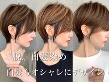色落ちしてもオシャレでメンテナンスも楽々◎白髪の目立ちにくさNo1[ショート+白髪ぼかしハイライト][大宮]