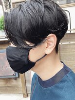 センターパートニュアンスパーマワンカールパーマ韓国コンマヘア