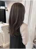 福山市Caary韓国風ロングヘアくすみブラウン暗髪イルミナカラー