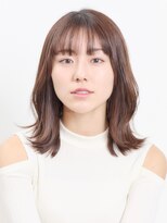 艶感こなれヘアウェーブミディアム美髪くびれヘア外ハネボブ
