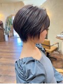 グレージュカラー 透明感カラー ショートヘア 30代40代