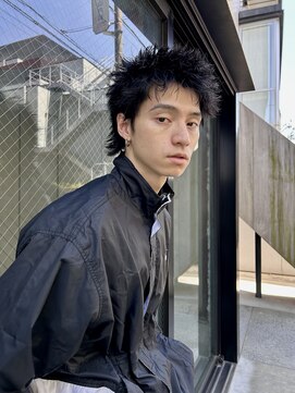 ヒュージ 三軒茶屋(huge) 刈り上げないスパイキーショート/ニュアンスパーマ/メンズカット