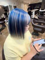 サイ(PSY)&nbsp;ブルー×シルバー／池袋/ダブルカラー／ハイトーン