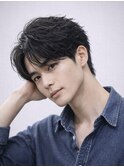 Haleメンズ刈り上げセンターパートニュアンスパーマたまプラーザ