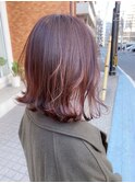 ピンクベージュ 大人艶カラー 暖色系カラー 赤髪