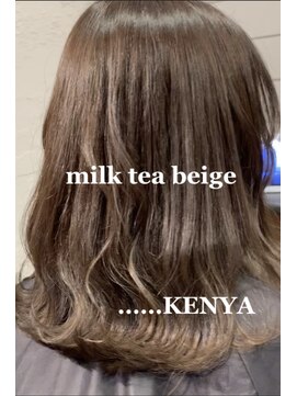 ソーエン バイ ヘッドライト 熊本店(soen by HEADLIGHT) 波ウェーブ×透明感×ミルクティーベージュ