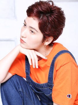 クラッチ 博多(CLUTCH) 大人可愛い小顔美髪ツヤ髪くせ毛ショートチェリーブラウンA2