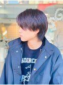 ハイライト/マッシュパーマ/ウルフ/アッシュブラック