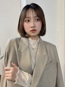 ファルベ(Farbe) イメチェン/ホワイトブロンド/外ハネボブ/美髪/ワイドバンク