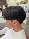 波巻きツイストスパイラルパーママッシュカラーツーブロック