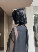 ミニボブ/ぱつっとボブ/ダークグレー/透明感カラー[恵比寿駅]