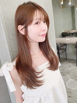 ロンド リリー 銀座(Lond Lily) ロング/顔周りレイヤーカット/韓国/グレージュ/前髪[銀座]