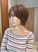 大人ショート長めショートボブ前髪ありショートヘア表参道青山