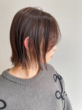 フープヘアー(HOOP.HAIR) レイヤーボブ×オリーブベージュカラー