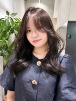 アルバム 銀座(ALBUM GINZA)&nbsp;ロング顔周りレイヤー韓国ヘアココアベージュ_F1218