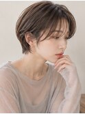 ショートボブ アッシュ 透明感カラー 顔周りカット 前髪カット