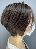 ショートボブ★耳かけショートフォギーベージュ★髪質改善