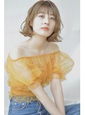 透け感ほつれウェーブ外ハネボブ