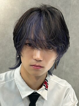 エルマーク 心斎橋(L-MARK) マッシュウルフメンズカットスパイラルパーマツイスパ波巻き