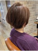 簡単スタイリング　大人ショーボブ　小顔