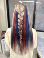 エターナルバイマティーナ(Eternal by MATINA)&nbsp;【成人式振袖カラー ホワイトブロンド×赤×青】 池袋美容室