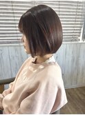 ぷつっとボブ/ミニボブ/Aラインボブ/アッシュブラウン/丸み