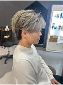 ホワイトメッシュ/ツイスト/ツイスパ/パーマ/メンズ/眉毛
