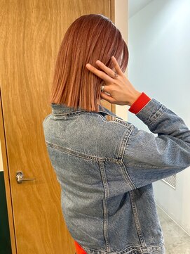 ヘアーブレイス(hair brace) ぷつっとボブ×アプリコットカラー【菅野竜矢】