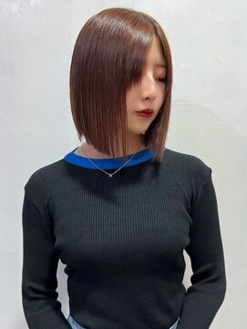 セプト 天神大名(SEPT.) 前下がりボブ センターパート ベージュカラー 髪質改善 韓国ヘア