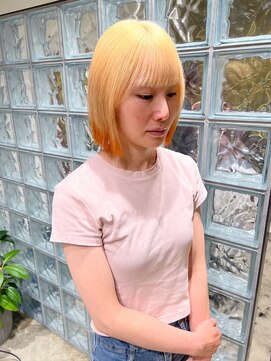 ノル 栄矢場町(nol) ブロンド×オレンジ　デザインカラー