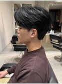 刈り上げセンターパートリバースセンターパートニュアンスパーマ