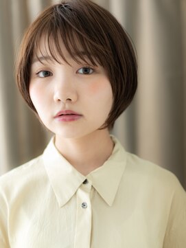 カバーヘア イヴ 戸頭店(COVER HAIR EVE) 小顔ダークアッシュブラウンひし形ショートボブTe1戸頭20代30代