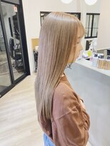 チェレ ブラン 堺東店(Chere brun) ダブルカラーケアブリーチ×ストレート髪質改善ホワイトベージュ