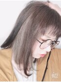 ボブ×インナーカラー×ブリーチ×グレージュ×イルミナカラー