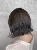 寒色グレージュ切りっぱなしボブ☆