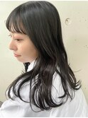 外ハネセミロング○アッシュグレー/髪質改善/トリートメント