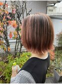 ハイライトカラー×外ハネボブ　20代/30代/40代