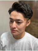 ツーブロック×アップバング ビジネスヘア