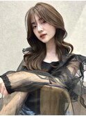 韓国レイヤーカット/くびれ巻き/前髪顔周り/セミディ[門前仲町]