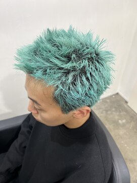 ジーナ オモテサンドウ(XENA) ミントグリーン×スパイキーショート×ミニウルフ