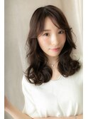 大人かわいい斜めバンググラマラスカールTb9川口20代30代40代