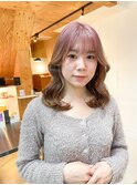 ピンクベージュ×ミルクティー