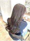 柔らかセミロング×透明感シフォンベージュ