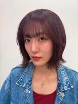 ネイビー グラ ヘアー ストーリー(NAVY gra HAIR STORY)&nbsp;伸ばしかけボブ×テラコッタカラー