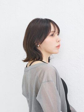 ソーエン ヘアー ブルーム 札幌駅前店(soen hair bloom by HEADLIGHT) ミディアムレイヤー暗めカラーデザインカラーチャコールグレー