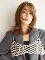 アース 焼津店(HAIR&MAKE EARTH)&nbsp;ライトブラウンカラー×デザインカット×大人ミディアム
