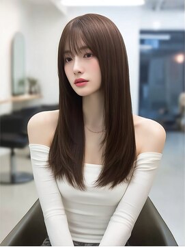 サロンドアイ(salon de i) 艶感ストレートレイヤー × ダークブラウン