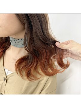 アディション 渋谷(ADITION) 【ADITION渋谷】透け感オレンジグラデーション