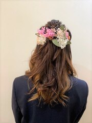 卒業式のヘアセットハーフアップ