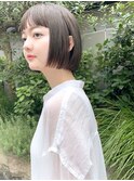 【December】大人かわいい 小顔 グレージュ 耳かけ ミニボブ♪